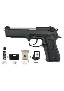 [Bundle] Snow Wolf M9 Gas Blowback Pistol (Black - SW-03-1 BK)
