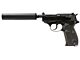 WE P38S Gas Blowback Pistol with Silencer (Full Metal - Black)