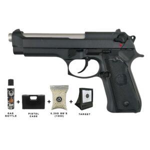 [Bundle] Snow Wolf M9 Gas Blowback Pistol (Black - SW-03-1 BK)