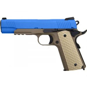 WE K-Warrior Gas Blowback Pistol (Rail - Rubber Grip - Tan/Blue)