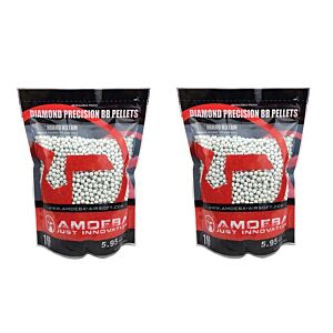 Ares Amoeba Diamond Precision 0.25g (4000) 1 Kilo BB's (Pack of 2) (Bundle Deal)