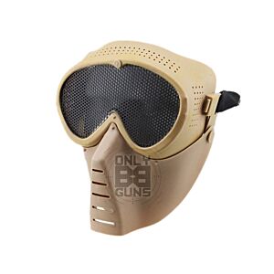 Big Foot Small Flying Mask with Mesh Goggle (Round Mesh) (Tan)