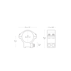 Hawke Optics -  Match Mounts ~ 9-11mm, Med 30mm 2pc - (22107)