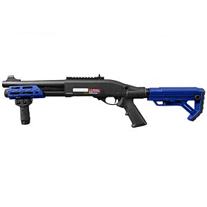 Golden Eagle M870 M-Lok Tri-Shot Gas Pump Action Shotgun (Short - Foregrip - Blue - SAV020-M-LOK))